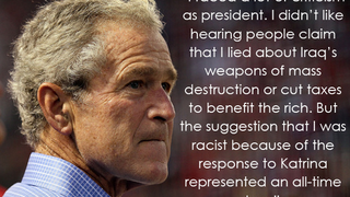 Bush Says Kanye's Katrina Outburst Was Worst Moment Of His Presidency